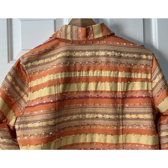VINTAGE Bonnie & Norma Button Blazer Jacket Embroidered Striped Aztec Boho Large - Picture 5 of 7